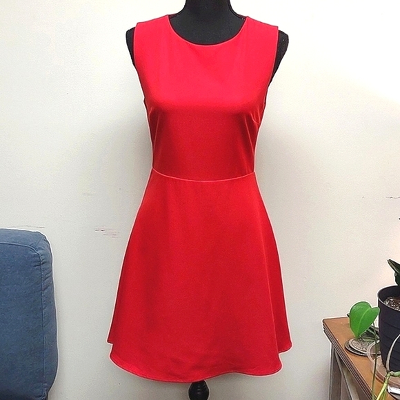LuLu's Flirt and Flair Red Backless Mini Skater Dress Size Medium EUC - Picture 4 of 13